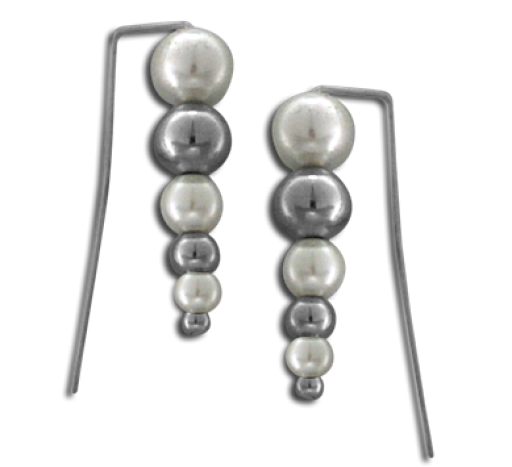 Aros trepadores perlas y bolitas degrade de acero quirúrgico