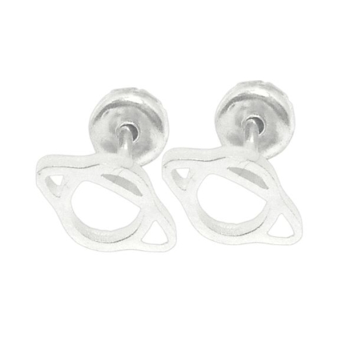 Aros tipo abridor planeta Saturno calado de acero blanco