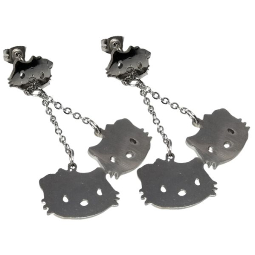 Aros Gatos Colgantes de Acero Quirúrgico Alt: 44mm