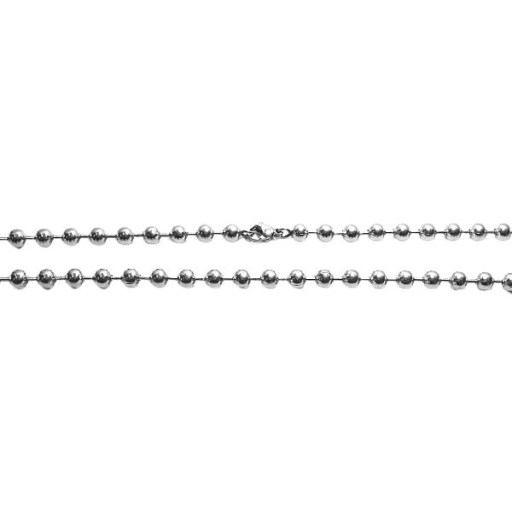 Cadena Bolitas 5mm x 70cm de acero quirúrgico