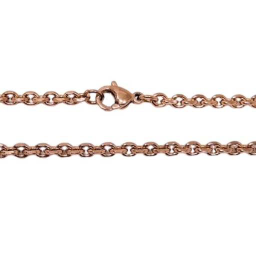 Cadena Espejito 3mm 45cm de Acero Rosé
