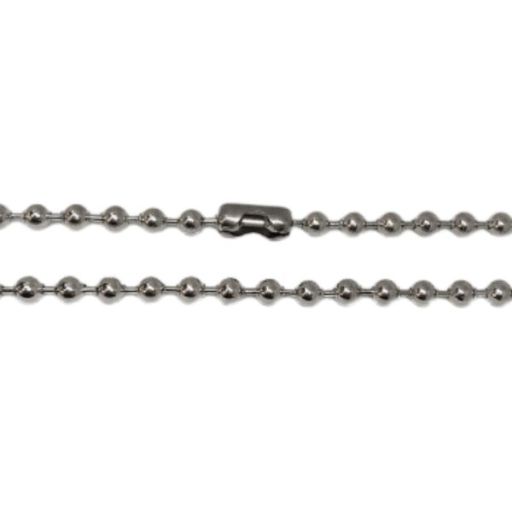 Cadena Bolitas Estilo Militar 4mm 50cm de acero quirúrgico