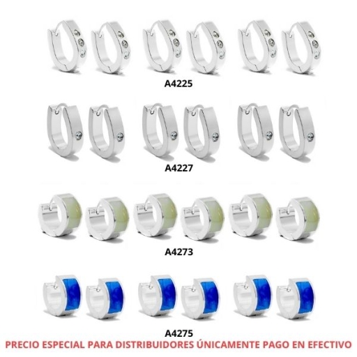 PACK X 12 Aros Cubanos de Acero Blanco *SOLO EFECTIVO*