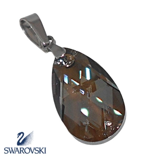 Dije Gota de cristal Swarovski Genuino con drop de acero quirúrgico Alt: 35mm incl. drop