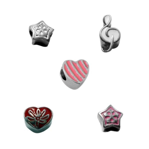 Pack X 5 Dijes Pasantes Esmaltados