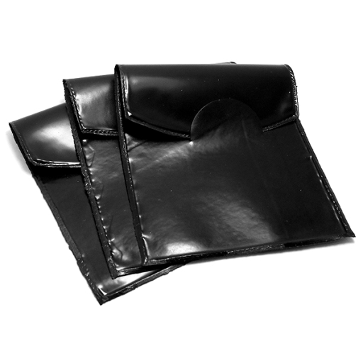 PACK x25 bolsas PVC con solapa 7cmx6cm NEGRA