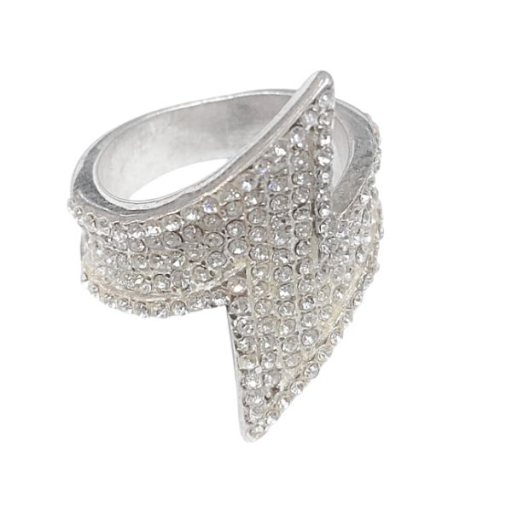 Anillo Zig Zag c/strass de Plata 925