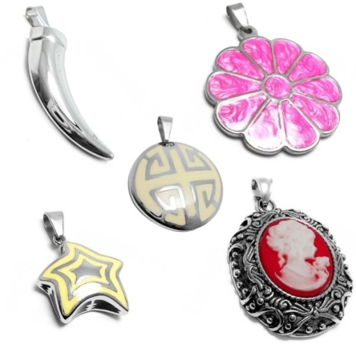 Pack X 5 Dijes surtidos de Acero Quirúrgico