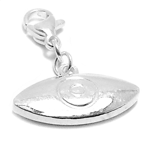 Dije ojo turco con mosquetón de acero blanco -OFERTA-