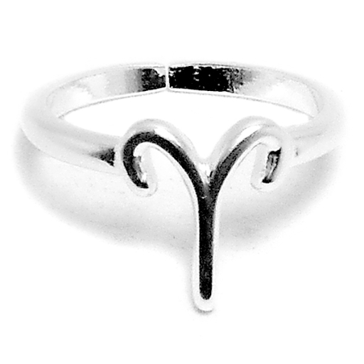 Anillo falange ZODIACO ARIES de acero blanco