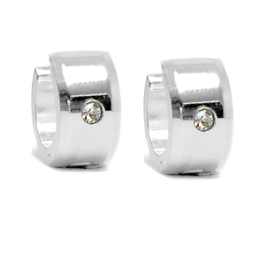 Aros cubanos con cubic blanco de acero blanco