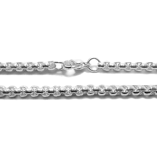 Cadena rolo cuadrada 3.5mm 40cm de acero blanco