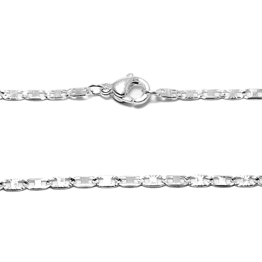 Cadena maim fina 50cm de acero blanco