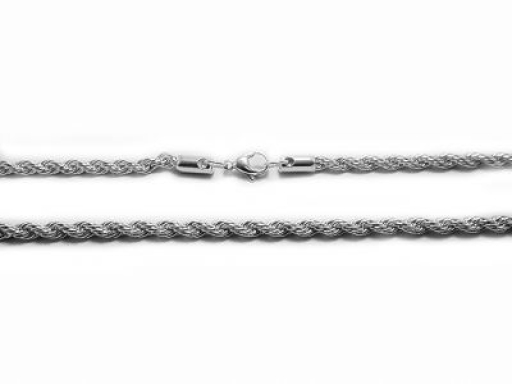 Pack x5 Cadena turbillón 3mm 60cm de acero blanco