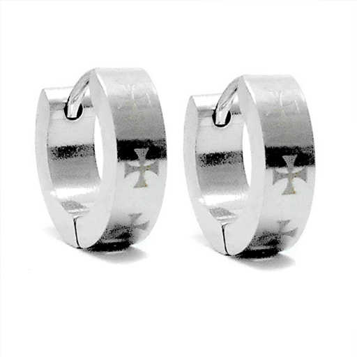 Aros cubanos con cruz de malta de acero quirúrgico