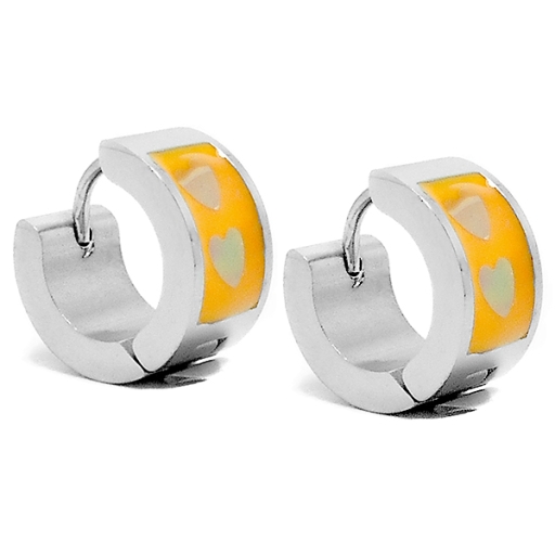 Aros cubanos esmaltados naranja de acero quirúrgico