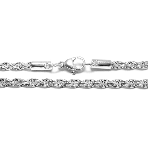 Cadena turbillón 3mm 50cm de acero blanco