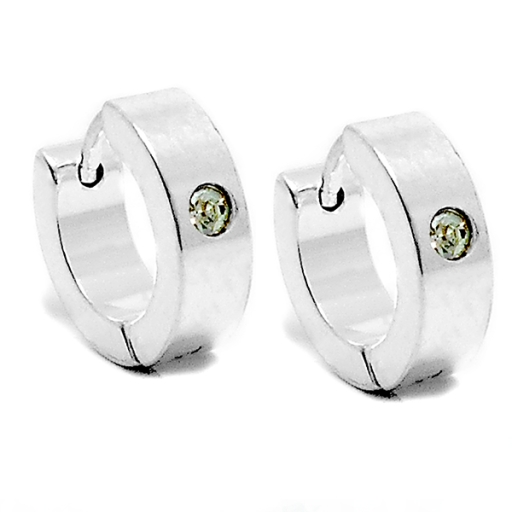 Aros cubanos con cubic blanco de acero blanco