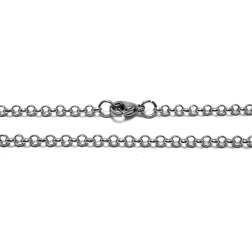 Cadena rolo 3mm 50cm de acero quirúrgico