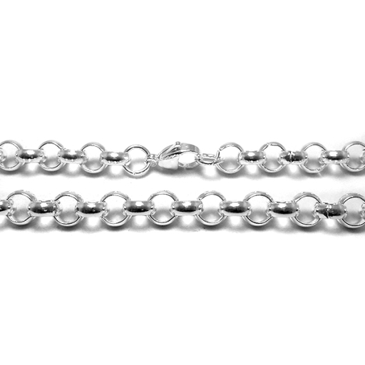 PACK x10 Cadena rolo 8mm 50cm de acero blanco