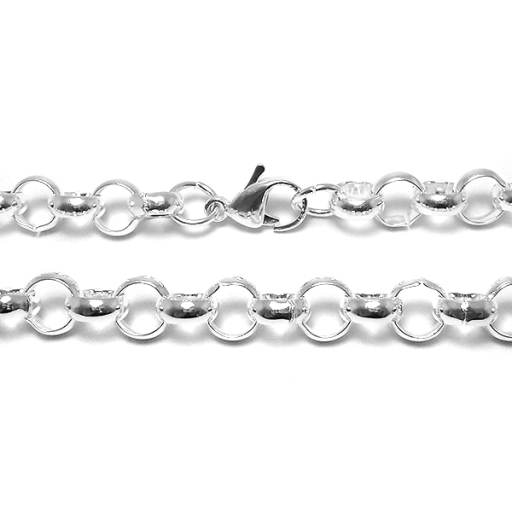 Cadena rolo 8mm 45cm de acero blanco