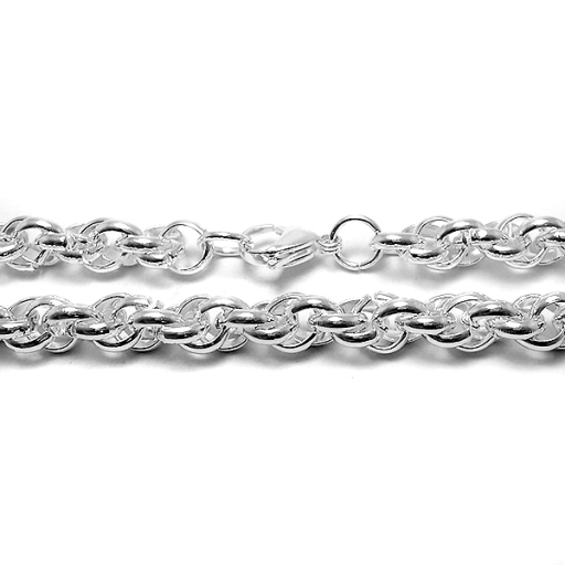 PACK x10 Cadena rolo triple 8mm 45cm de acero blanco