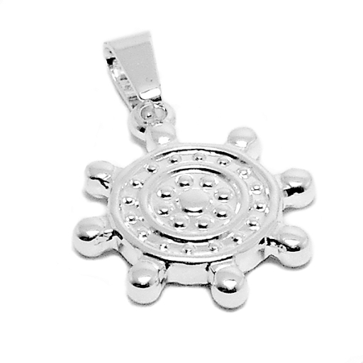 Dije timón de acero blanco