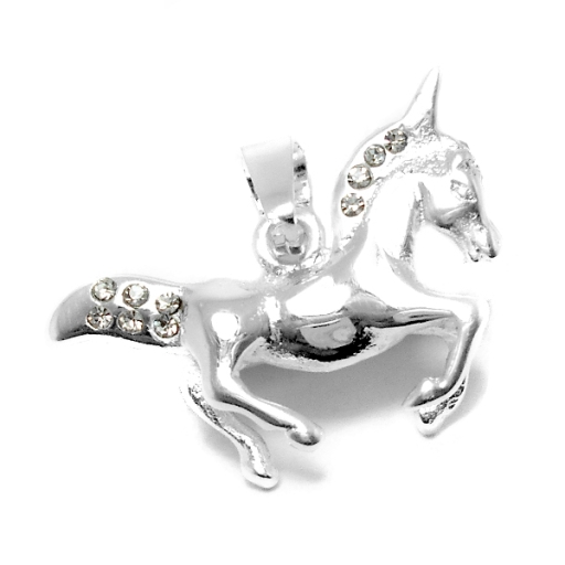 PACK de 5 Dijes unicornio con cubics de acero blanco