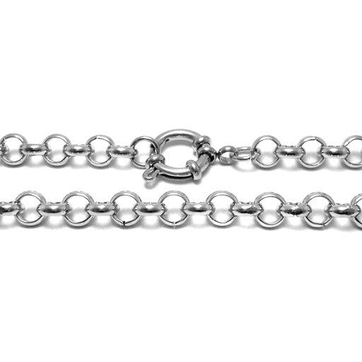 Cadena rolo 6mm 40cm con cierre marinero de acero quirúrgico