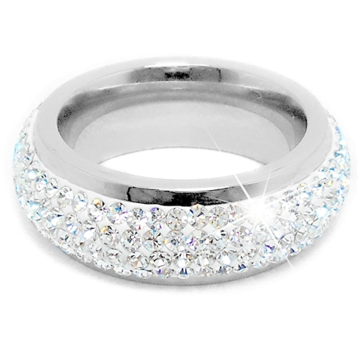 Anillo sin fin con cubics blancos quirúrgico