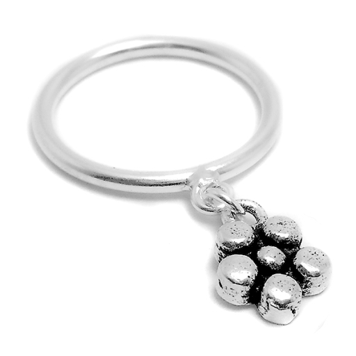 Anillo de Plata 925 con flor colgante