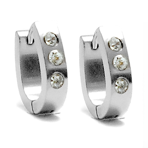 Aros cubanos con cubics blancos de acero quirúrgico