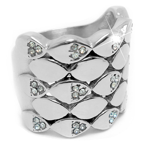 Anillo tramado con cubics de acero quirúrgico