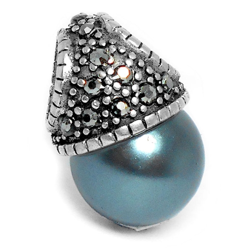 Dije lady di azul petroleo 10mm de acero quirúrgico