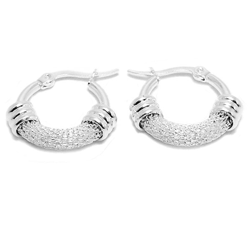 Aros argolla popcorn 22mm de acero blanco