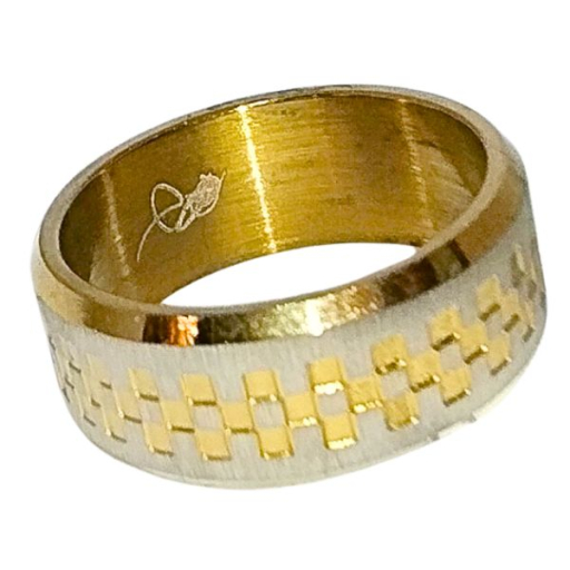 Anillo Cartier Esmerilado con Dorado de Acero Quirúrgico