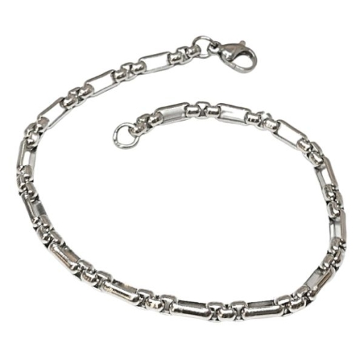 Pulsera Rolo Cuadrada Long 4mm x 19cm de Acero Quirúrgico