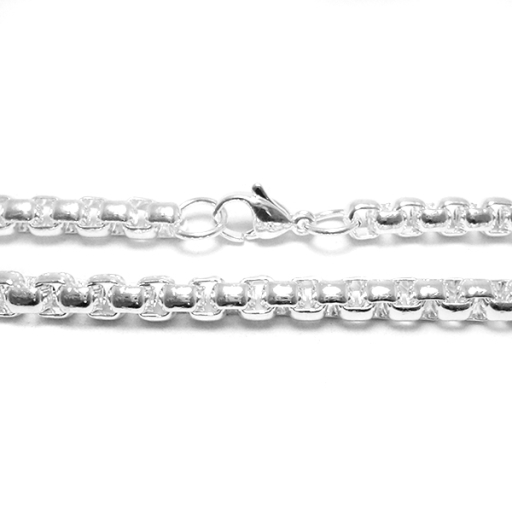 Cadena rolo cuadrada 4.5mm 45cm de acero blanco