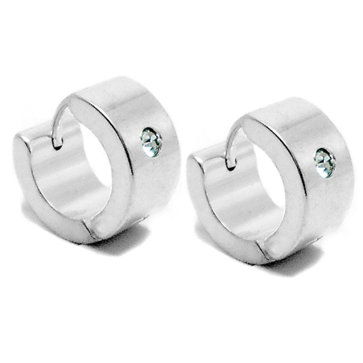 Aros cubanos con cubic blanco de acero blanco