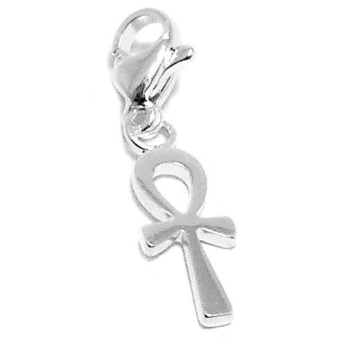 Dije símbolo ANJ con mosquetón de acero blanco