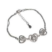 Pulsera Corazones con strass de Plata 925 Peso aprox.: 5,99gr