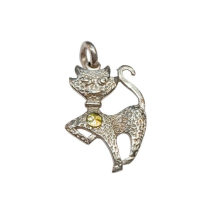 Dije Gato de Plata con dublé