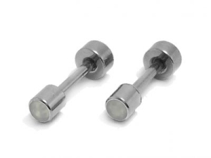 Aros cubic blanco a rosca de acero quirúrgico -OFERTA-