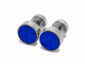 Aros circulo grande brillantes azul de acero quirurgico