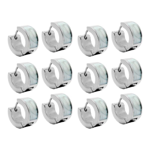 PACK x6 Aros cubanos esmaltado blanco de acero quirúrgico