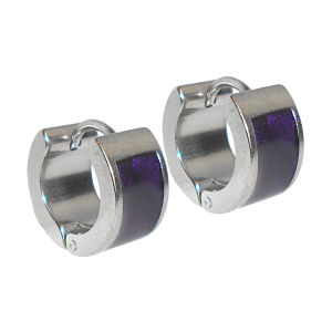 PACK x6 Aros cubanos esmaltados violeta de acero quirúrgico