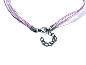 Cadena organza rosa 45cm de acero quirurgico