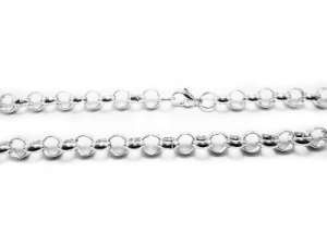 Pack de 10 Cadena rolo 8mm 45cm de acero blanco -OFERTA-