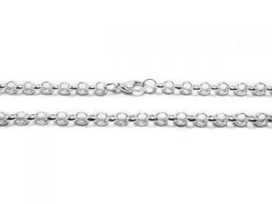 Pack x5 Cadena rolo 1mm 45cm de acero blanco