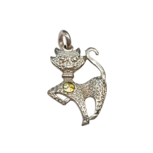 Dije Gato de Plata con dublé